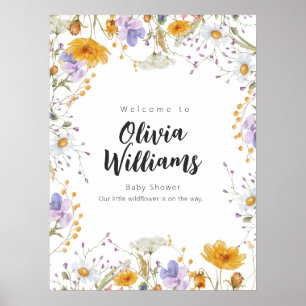 Frühlingsdusche Wildblume Blumenbeete Begrüßung Ba Poster