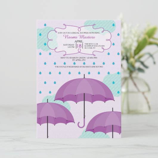 Frühlingsduschen Brautparty Einladung (Stehend Vorderseite)