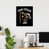 Frühlingsduschen Funny Season Puff Dark BG Poster (Heimbüro)