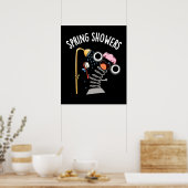 Frühlingsduschen Funny Season Puff Dark BG Poster (Küche)