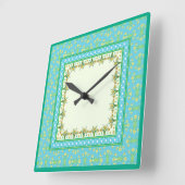 Frühlingsdüster an der Grenze und Polka Dots Wall Quadratische Wanduhr (Winkel)