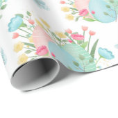 Frühlingseier, Blume, Schmetterlinge Geschenkpapier (Rolleneckpunkt)