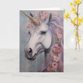 Frühlingseinhorn, Geburtstag Karte (Gelbe Blume)