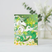 Frühlingseinhorn Postkarte (Stehend Vorderseite)