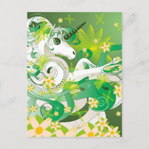Frühlingseinhorn Postkarte