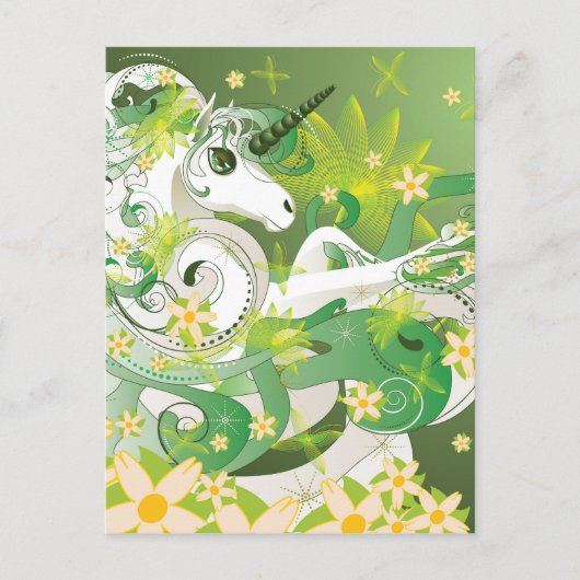 Frühlingseinhorn Postkarte (Vorderseite)