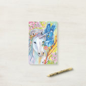 Frühlingseinhorn und Jay Post-it Klebezettel (Auf Schreibtisch)