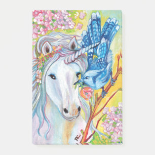 Frühlingseinhorn und Jay Post-it Klebezettel