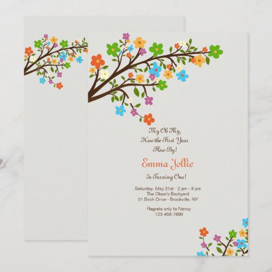 Frühlingseinladung Einladung (Vorne/Hinten)