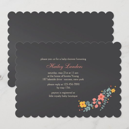 Frühlingseinladung Einladung (Vorne/Hinten)