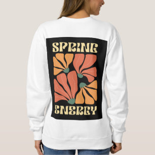 Frühlingsenergie Retro-Blumendesign   Vintage Abst Sweatshirt