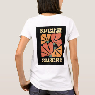 Frühlingsenergie Retro-Blumendesign | Vintage Abst T-Shirt