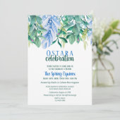 FrühlingsEquinox Ostara Feather Blume Foliage Einladung (Stehend Vorderseite)