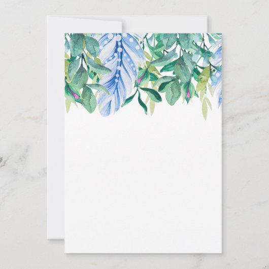 FrühlingsEquinox Ostara Feather Blume Foliage Einladung (Rückseite)