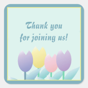 Frühlingserie Blume Niedlich Tulips Gastgeschenk S Quadratischer Aufkleber