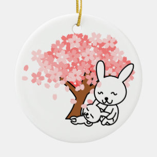 Frühlingserie Bunnies Keramik Ornament