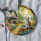 Frühlingserie Hütte/Garten & Katze Button (Beispiel)