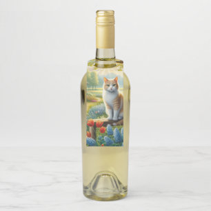 Frühlingserie Hütte/Garten & Katze Flaschenanhänger