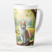 Frühlingserie Hütte/Garten & Katze Milchtasse (Rechte Ecke)