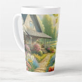 Frühlingserie Hütte/Garten & Katze Milchtasse (Linke Ecke)