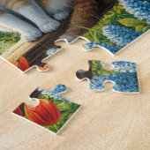 Frühlingserie Hütte/Garten & Katze Puzzle (Seite)