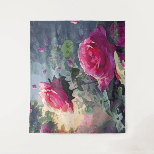 Frühlingserie - Rose Wandteppich (Vorderseite)