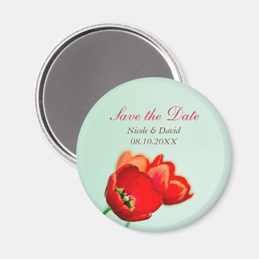 Frühlingserinnerung mit Blumenzwiebeln Save the Da Magnet (Vorderseite/Rückseite)