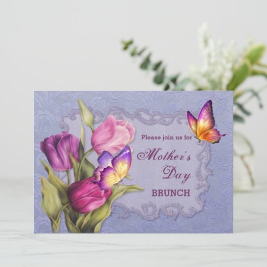 Frühlingserlebnis Muttertagsbrunch Einladung (Stehend Vorderseite)