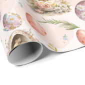 Frühlingserlebnis Ostern Sonnige Feier Rosa Geschenkpapier (Rolleneckpunkt)