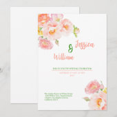 Frühlingserlebnis Rose Rosa Goldfolie Hochzeitsein Einladung (Vorne/Hinten)