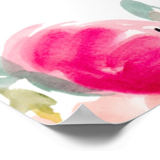 Frühlingserregender, rosafarbener, schicker Garten Poster (Ecke)