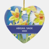 Frühlingserreger Blume Gelbdodel und Blauer Sonnen Keramik Ornament (Hinten)