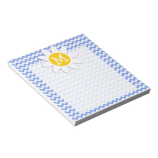 Frühlingserscheinung; blaues Zickzack Muster Notizblock (angewinkelt)