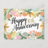 Frühlingserscheinung Rose Blüte Clover Happy 10. J Postkarte (Vorderseite)