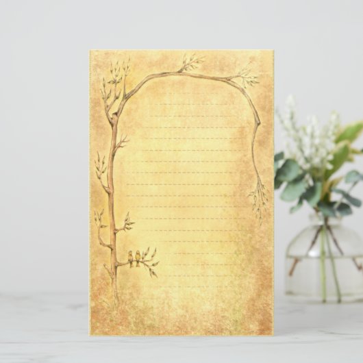 Frühlingserwachen - Golden Briefpapier (Stehend Vorderseite)