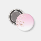 Frühlingserwachen mit rosa Kirschblüten Magnet (Vorderseite/Rückseite)