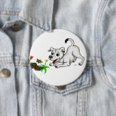 Frühlingserwachen, Welpe mit Schmetterling Button (Beispiel)