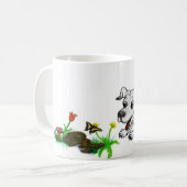Frühlingserwachen, Welpe mit Schmetterling Kaffeetasse (Vorderseite Links)