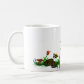 Frühlingserwachen, Welpe mit Schmetterling Kaffeetasse (Links)