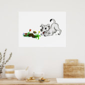 Frühlingserwachen, Welpe mit Schmetterling Poster (Küche)