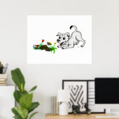 Frühlingserwachen, Welpe mit Schmetterling Poster (Heimbüro)
