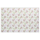 Frühlingseule und Name personalisiert Stoff (Fat Quarter (45,7 x 55,9 cm))