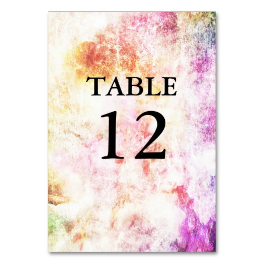 Frühlingsfarben Abstrakte Hochzeitsfeier Tischnumm Tischnummer (Rückseite)