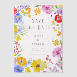 Frühlingsfarben-Blume Hochzeitssache Datum speiche Pergament Einladungen