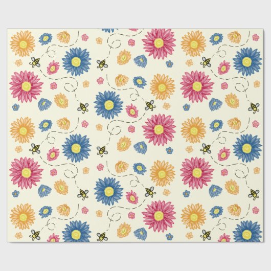 Frühlingsfarben Geschenkpapier (Flach)