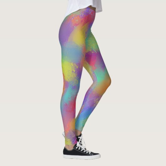 Frühlingsfarben gestrichelte Splash Leggings (Rechts)