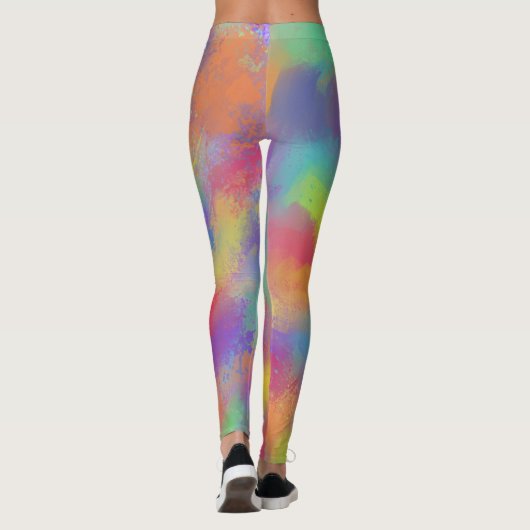 Frühlingsfarben gestrichelte Splash Leggings (Rückseite)