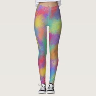 Frühlingsfarben gestrichelte Splash Leggings