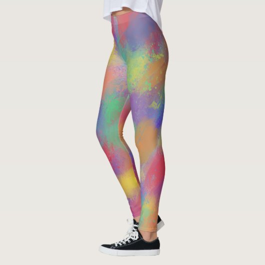 Frühlingsfarben gestrichelte Splash Leggings (Links)