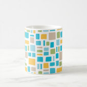 Frühlingsfarben Wonky-Quadrate und Rechtecke Kaffeetasse (Mittel)